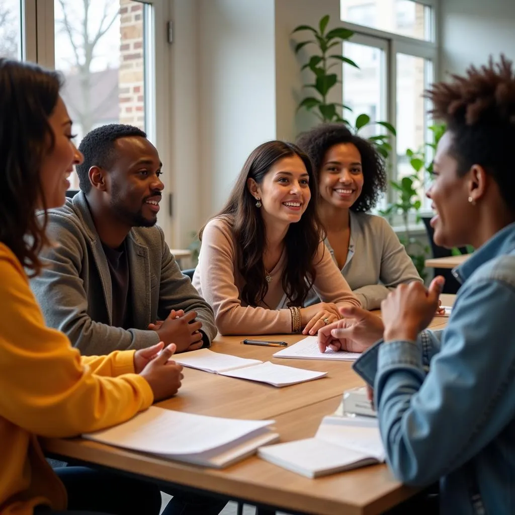 Diverse Individuals Discussing Social Impact