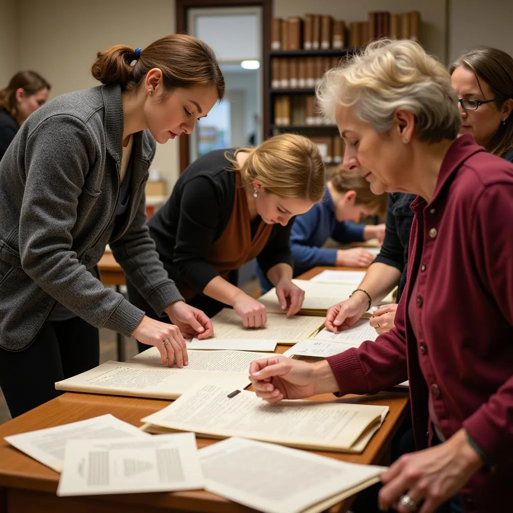 Crystal Lake Historical Society Volunteers Archiving