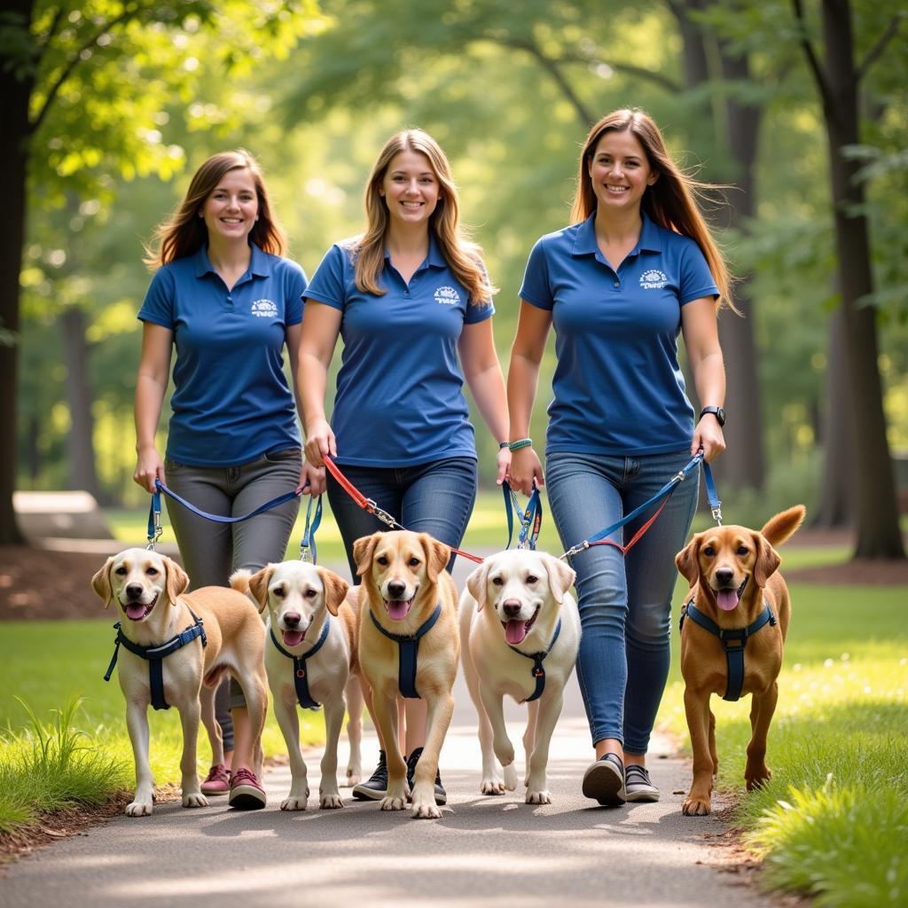 Volunteers Walking Dogs at Cullman County Humane Society