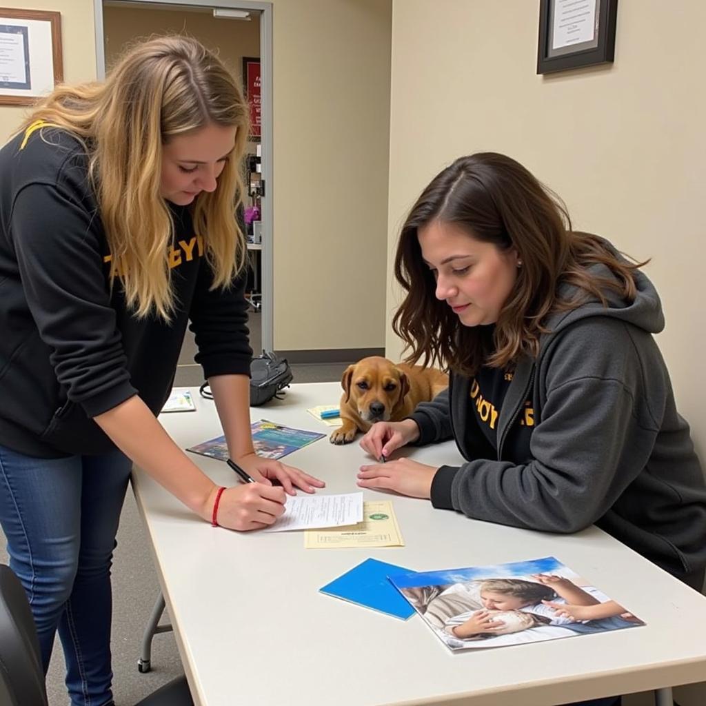 Filling out an Adoption Application at Cullman Humane Society