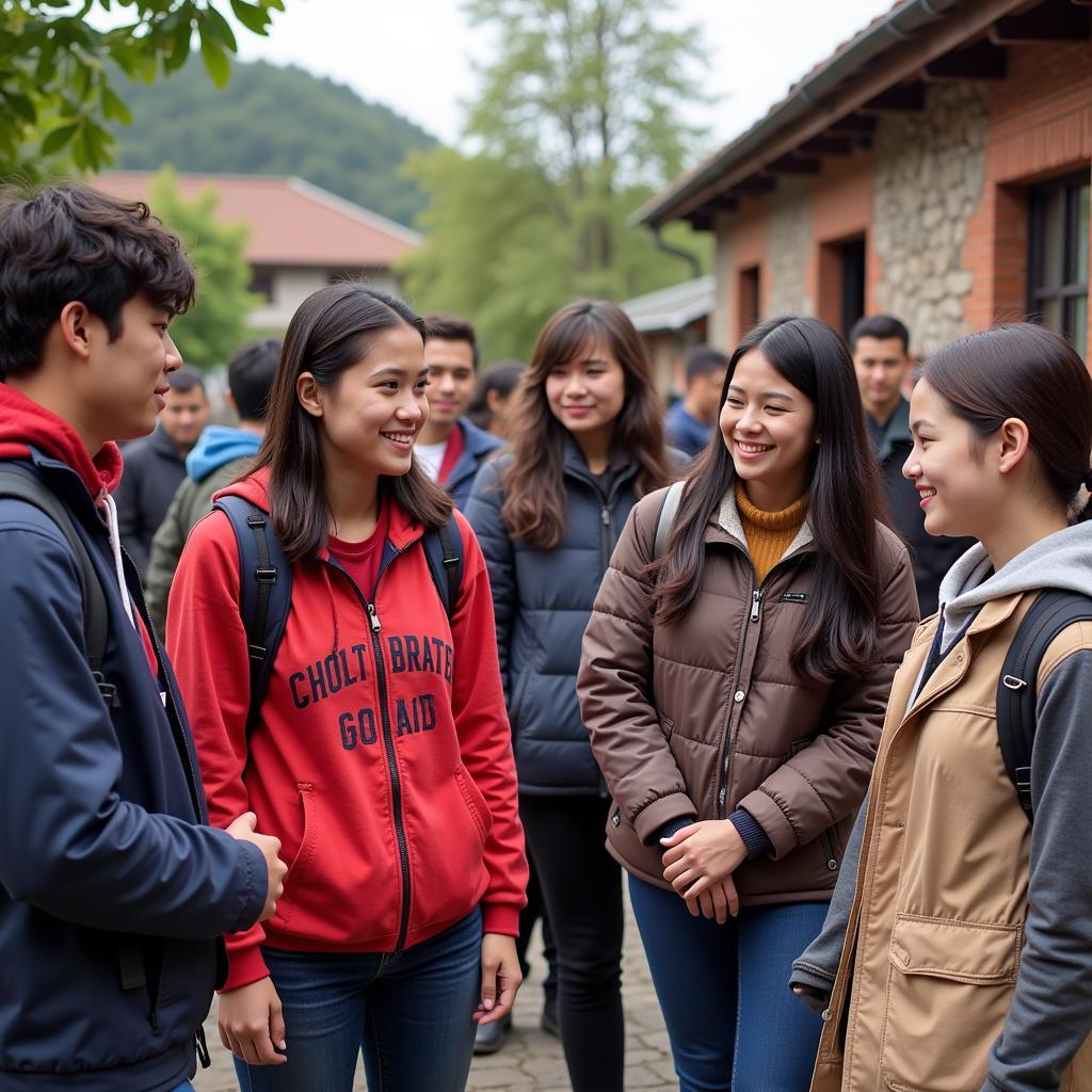 Students participating in a cultural exchange program