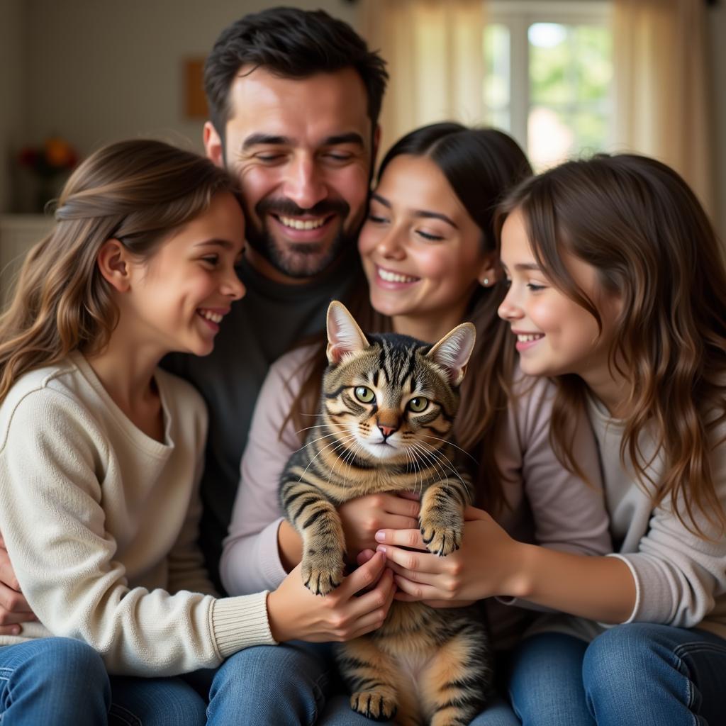 A happy family adopts a cat at Cumberland County Humane Society