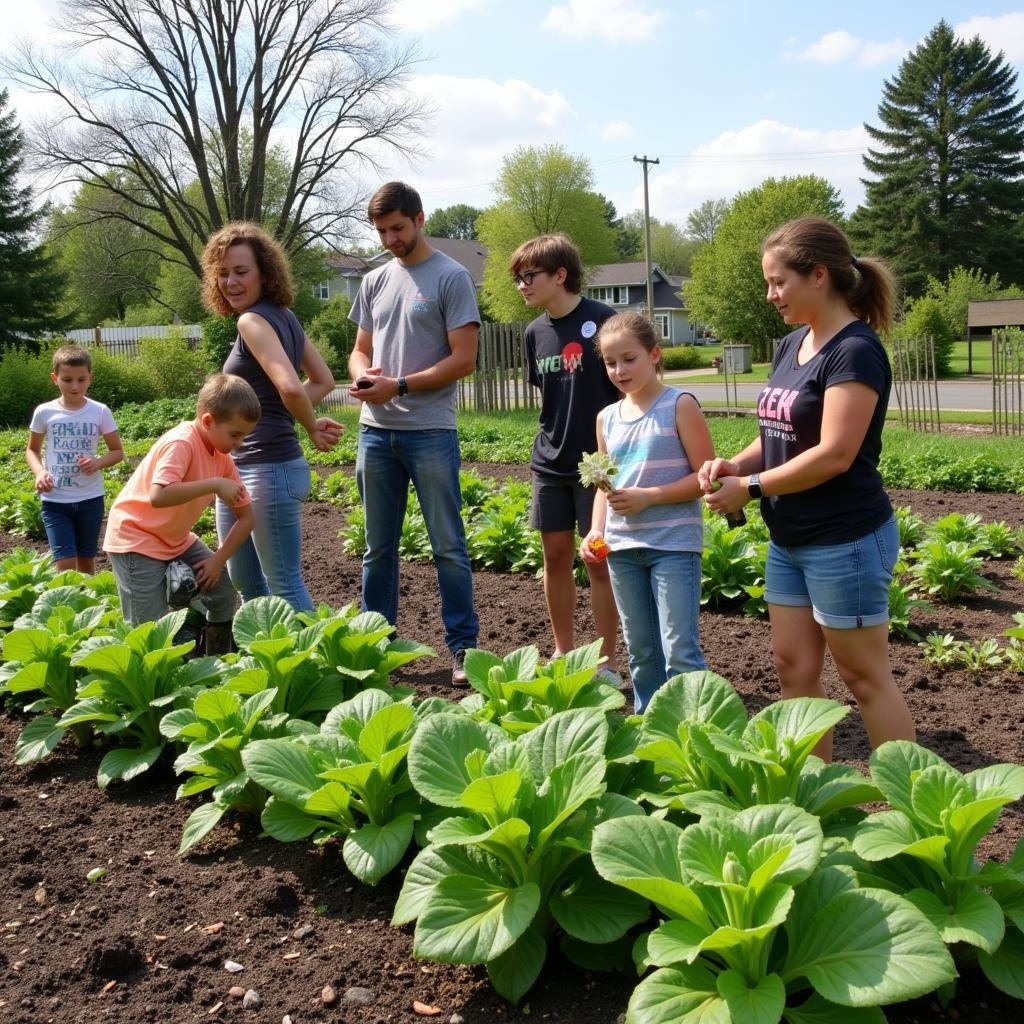 Volunteers at a Community Garden in Davison