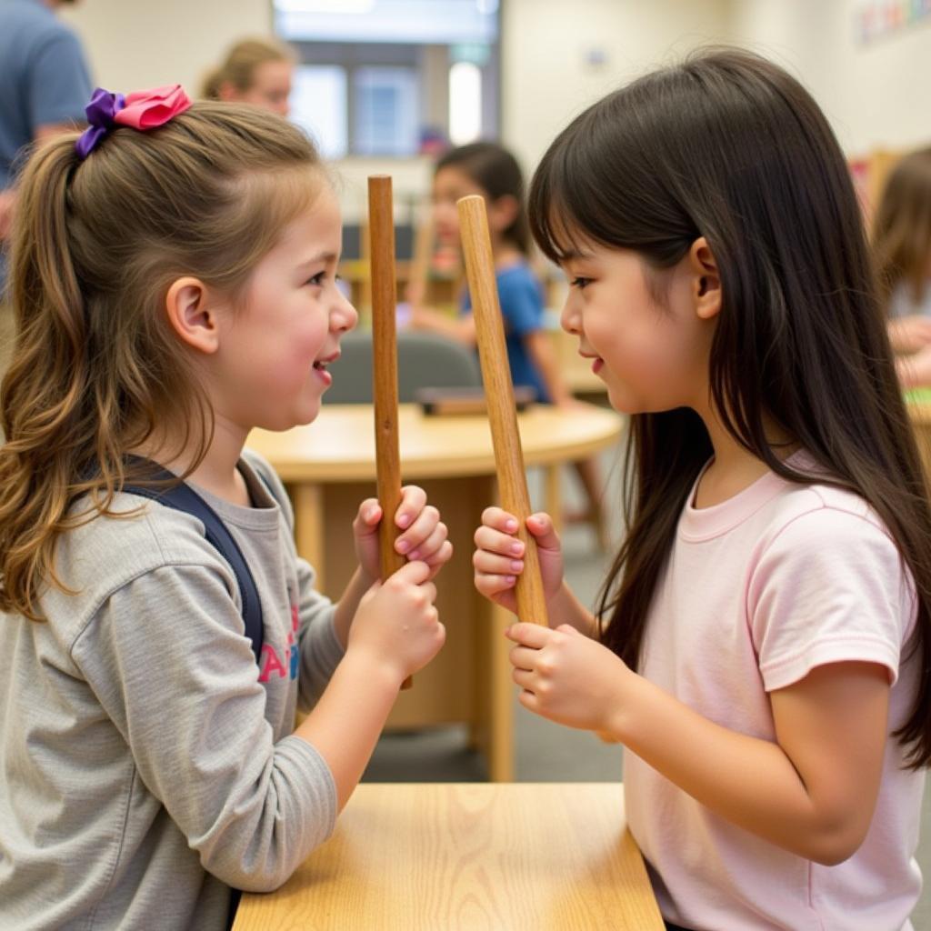 Students Practicing Conflict Resolution at Dayton Montessori Society