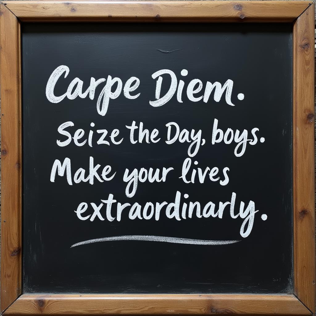 "Carpe Diem. Seize the Day, boys. Make your lives extraordinary." - John Keating