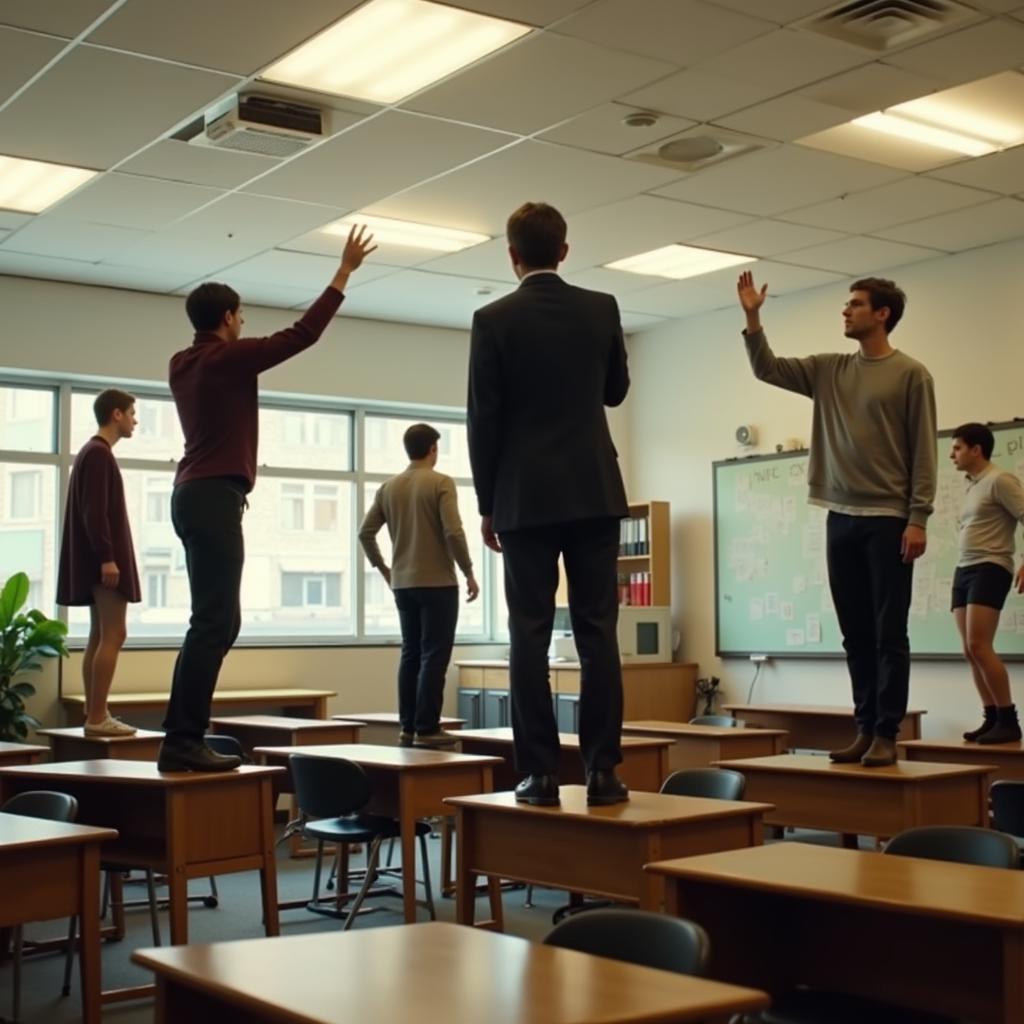 Dead Poets Society Students Standing on Desks