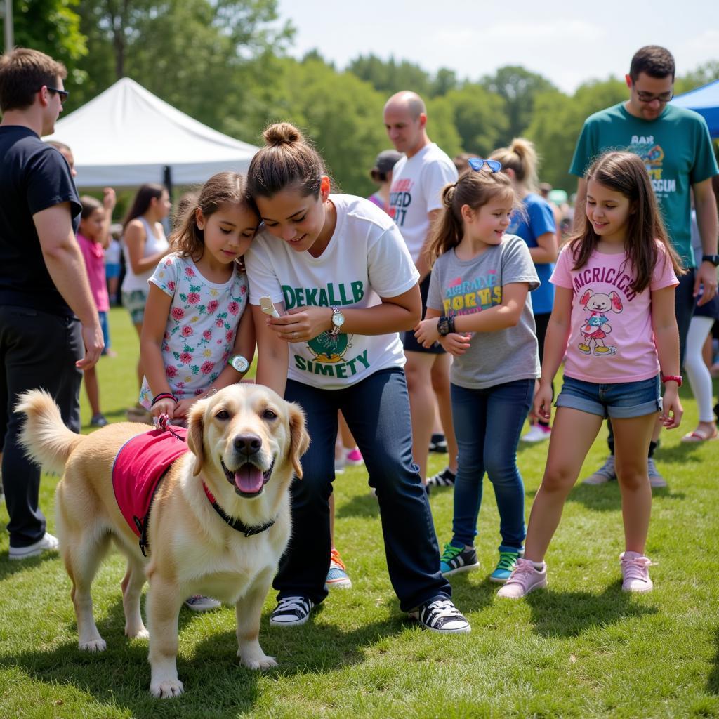 Community members at a DeKalb Humane Society event