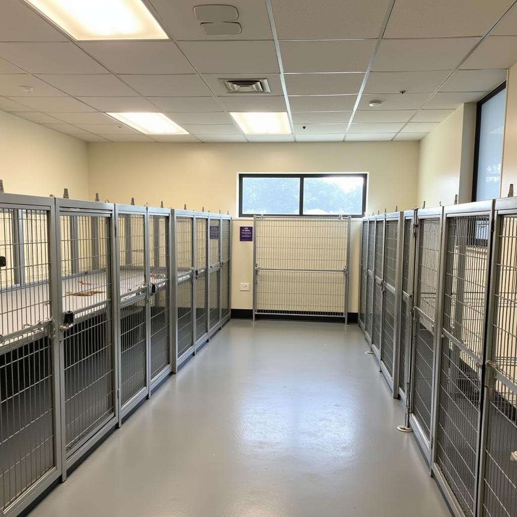 Spacious and clean kennels at the shelter