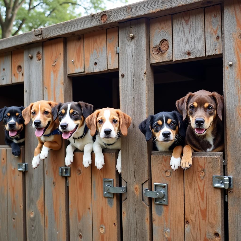 Dogs awaiting adoption at the Delta County Humane Society