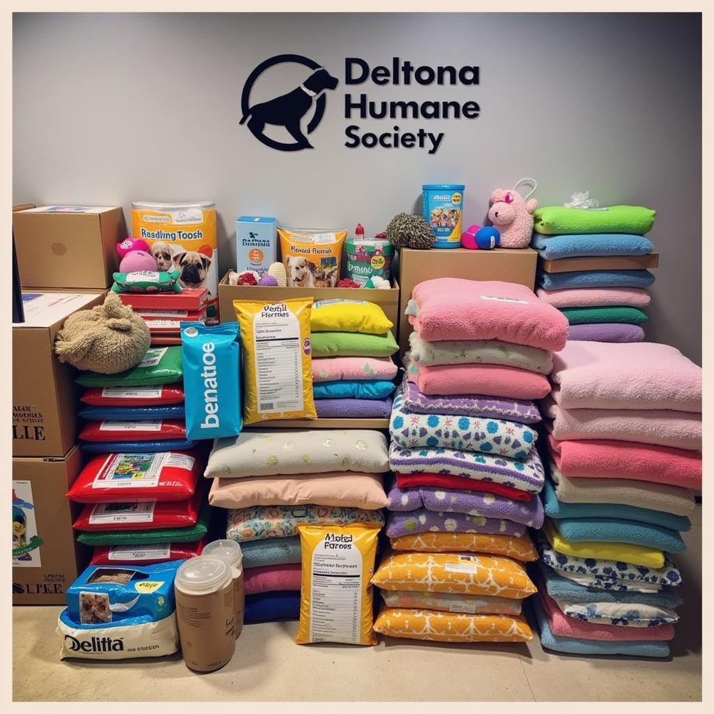 Donated supplies at the Deltona Humane Society