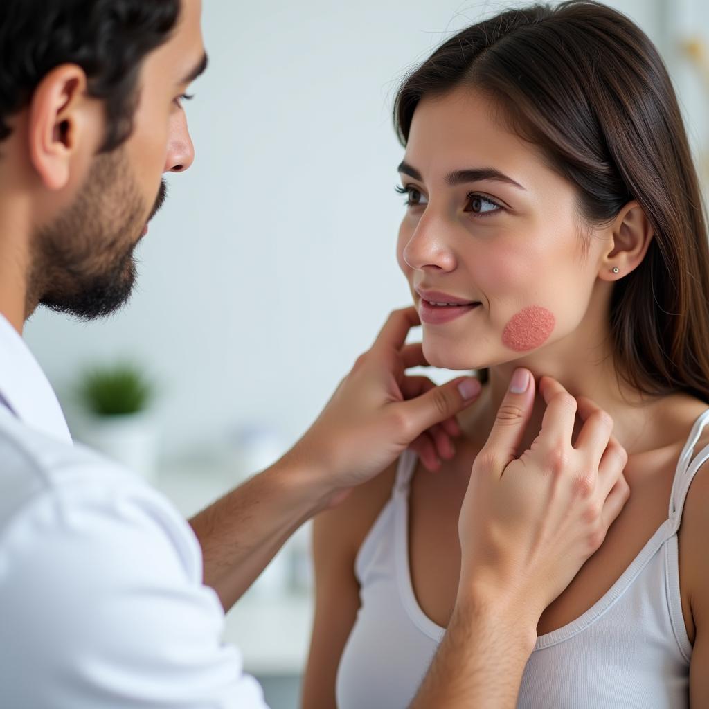 Dermatologist Examining Patient