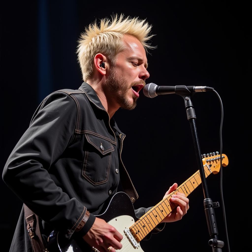 Deryck Whibley performing with intensity