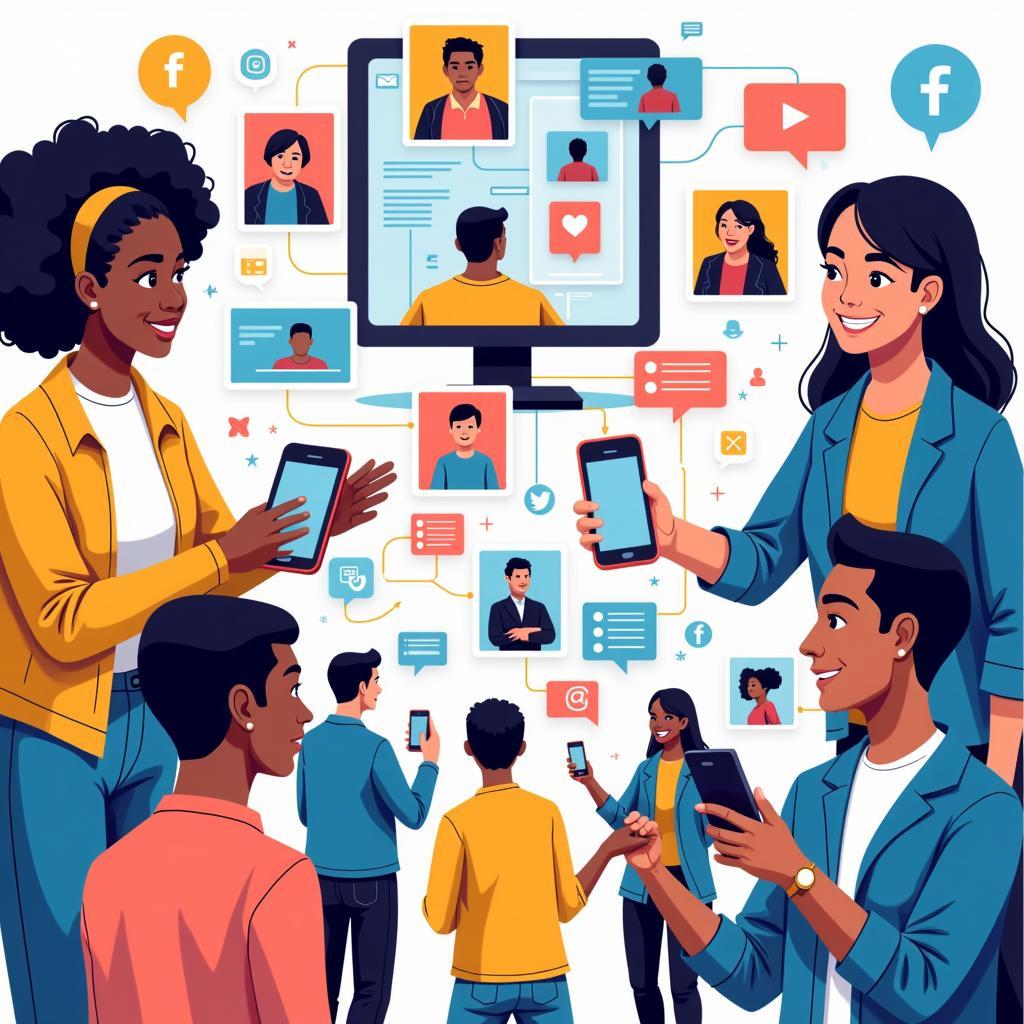 People connecting in a digital world