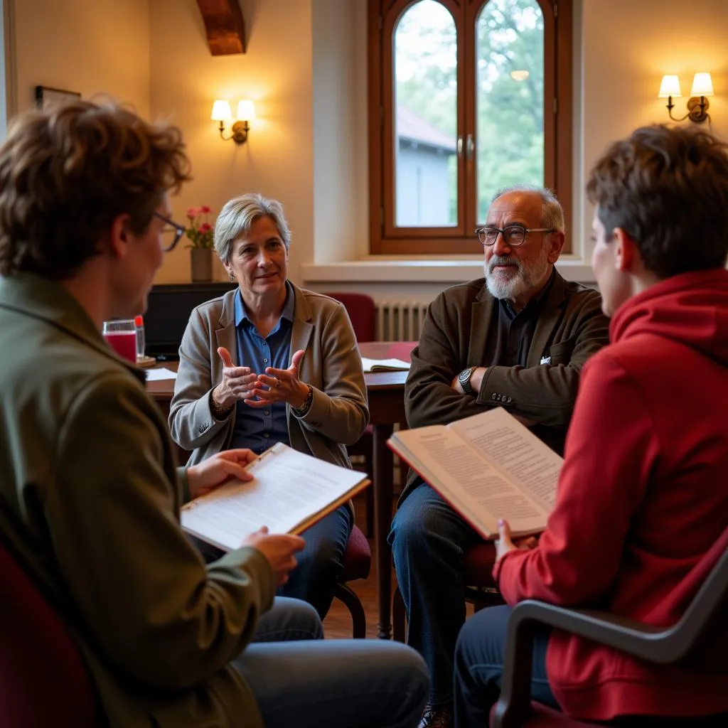 Diverse group participating in a lively discussion at the Unitarian Society of Hartford