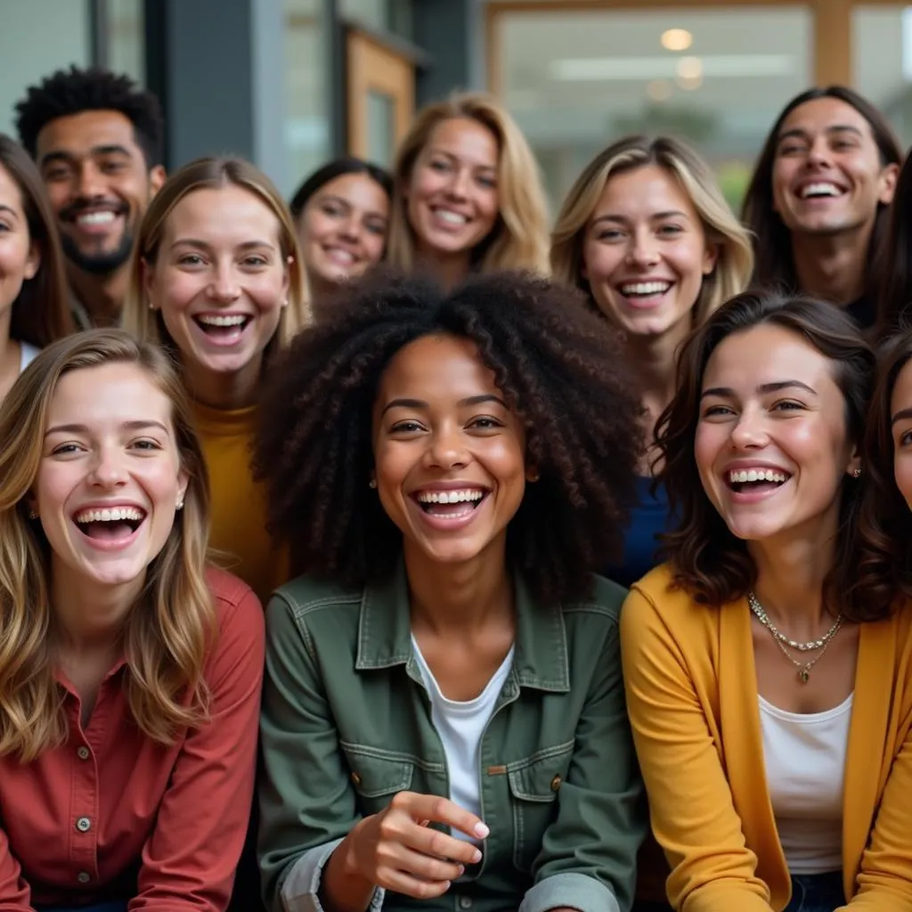 Diverse Group Sharing Laughter and Connection