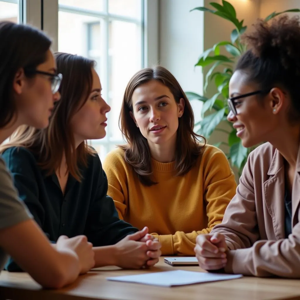 Diverse Group of People Engaging in Meaningful Conversation