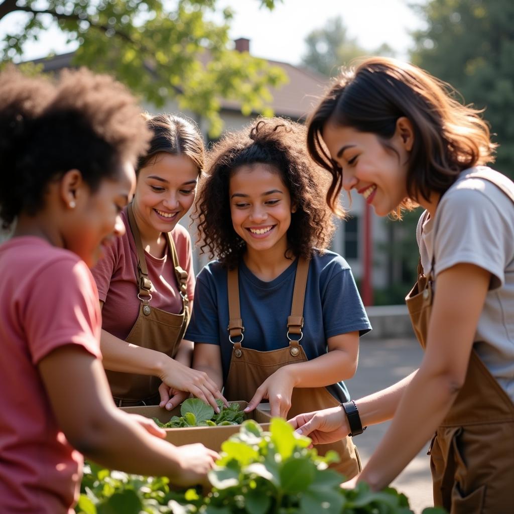 Diverse Group Volunteering