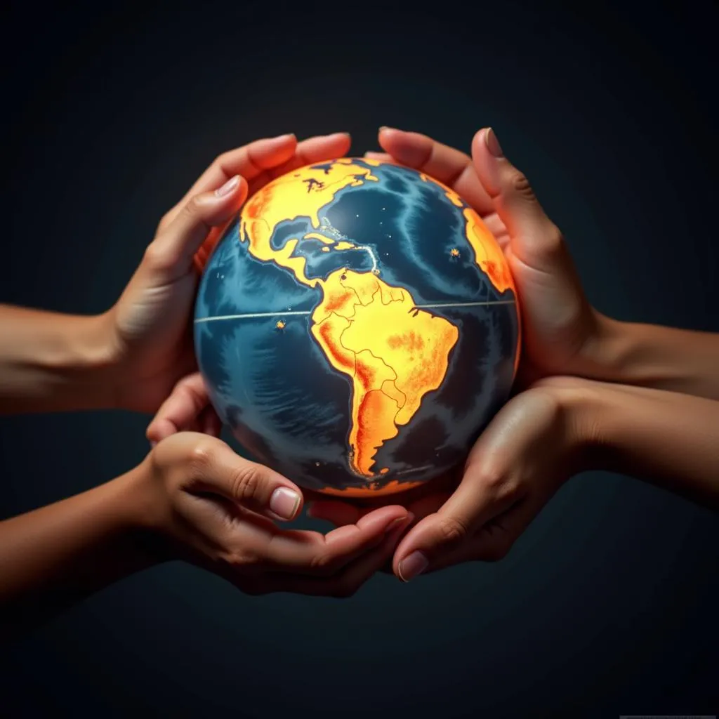 Diverse Hands Holding a Globe