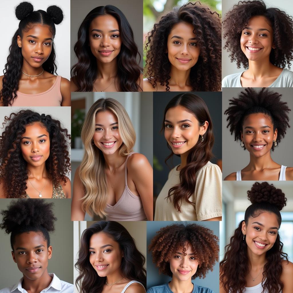 Diverse Individuals with Different Hairstyles