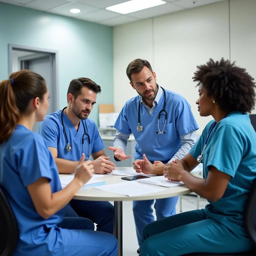 Diverse Team of Medical Professionals in Discussion