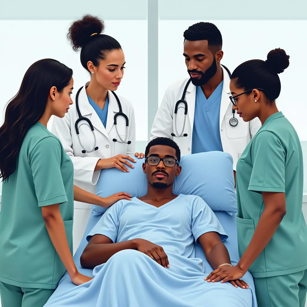 Diverse Medical Professionals Collaboration in Patient Care