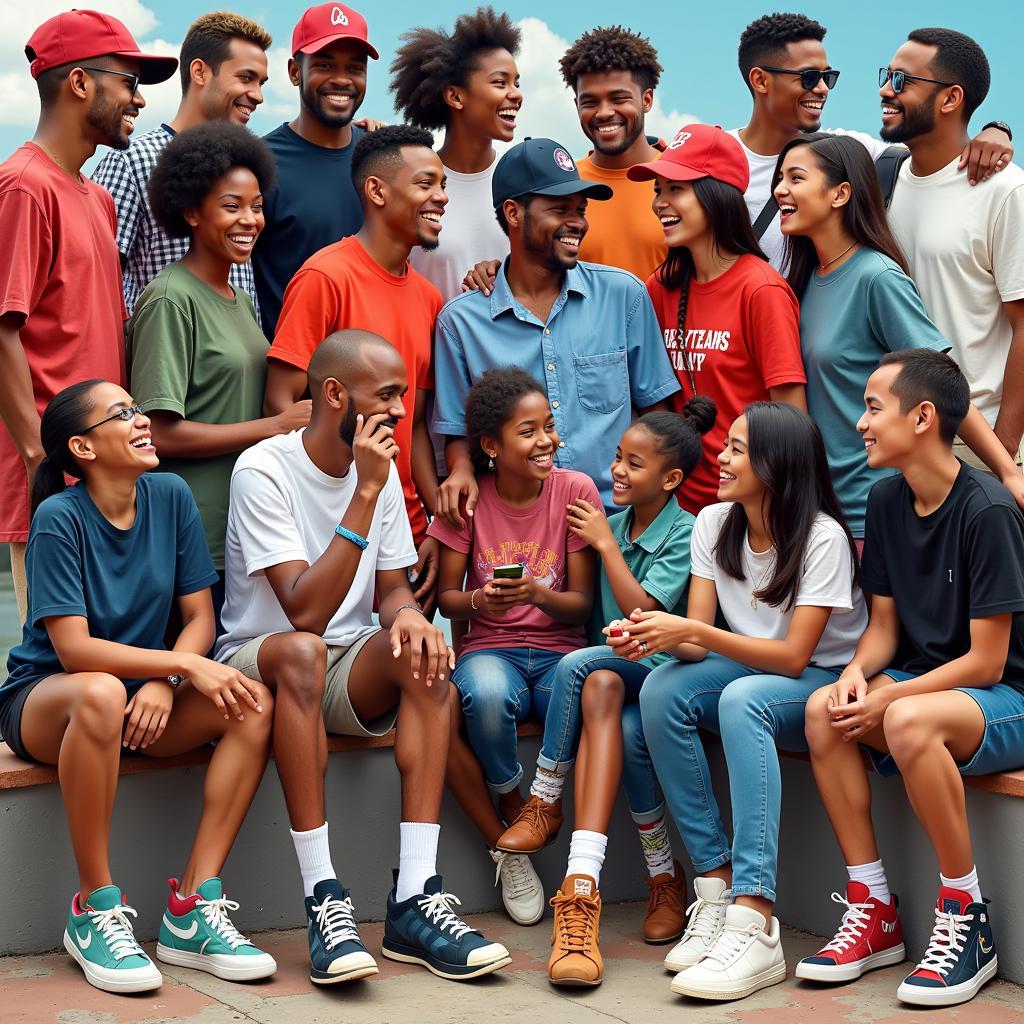 Diverse Sneaker Enthusiasts Connecting