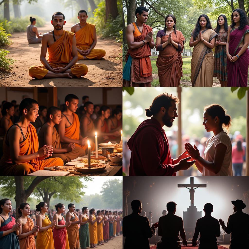 Diverse spiritual practices in different cultures