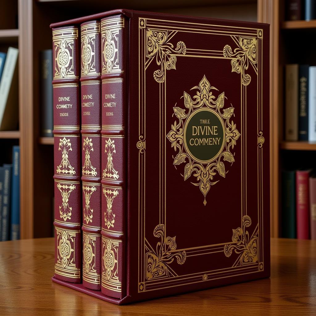 The complete Divine Comedy Folio Society edition displayed on a bookshelf