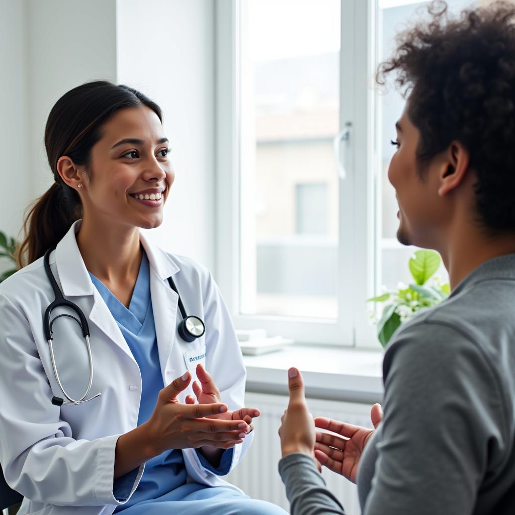 Doctor consulting with patient about heart health