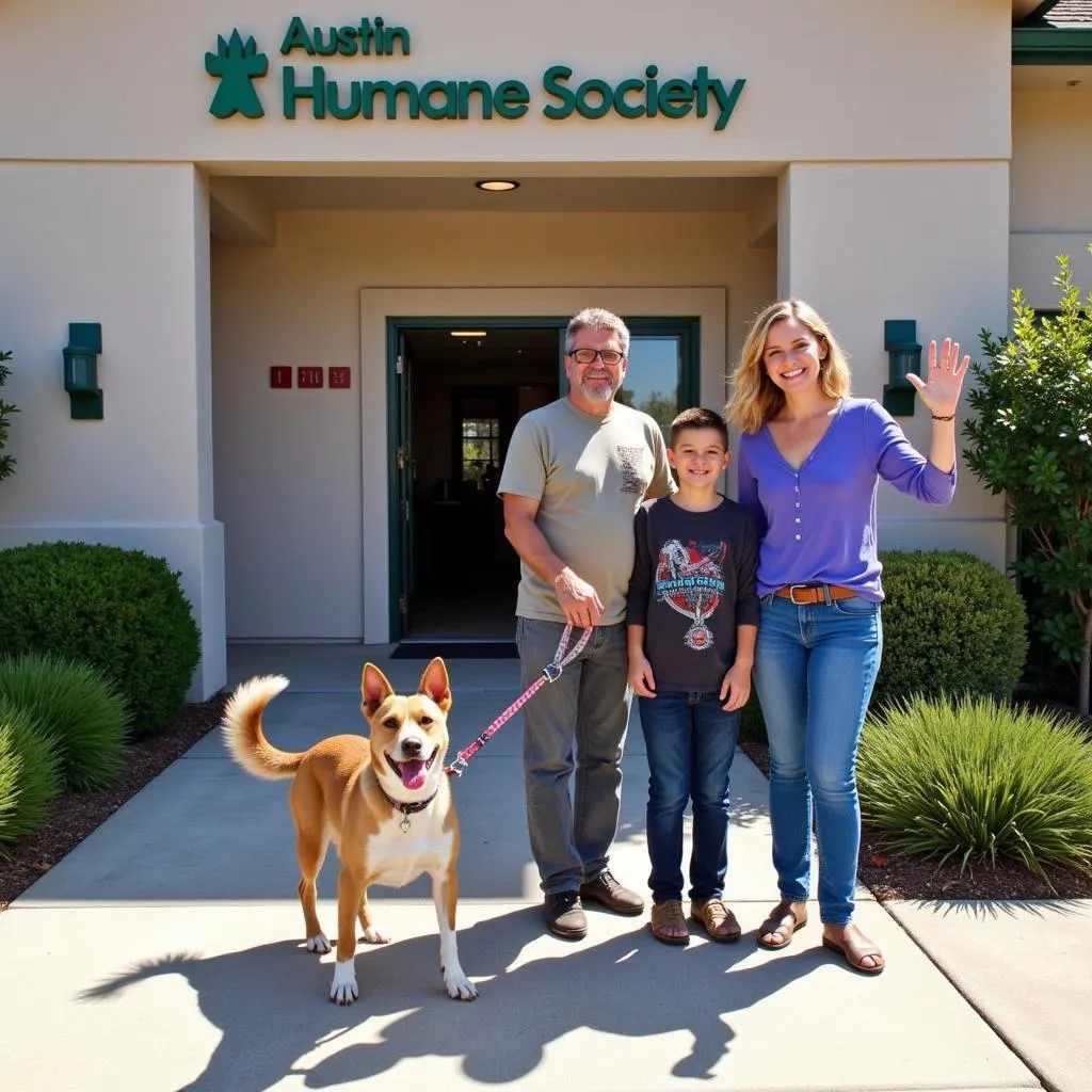 Dog adoption at Austin Humane Society