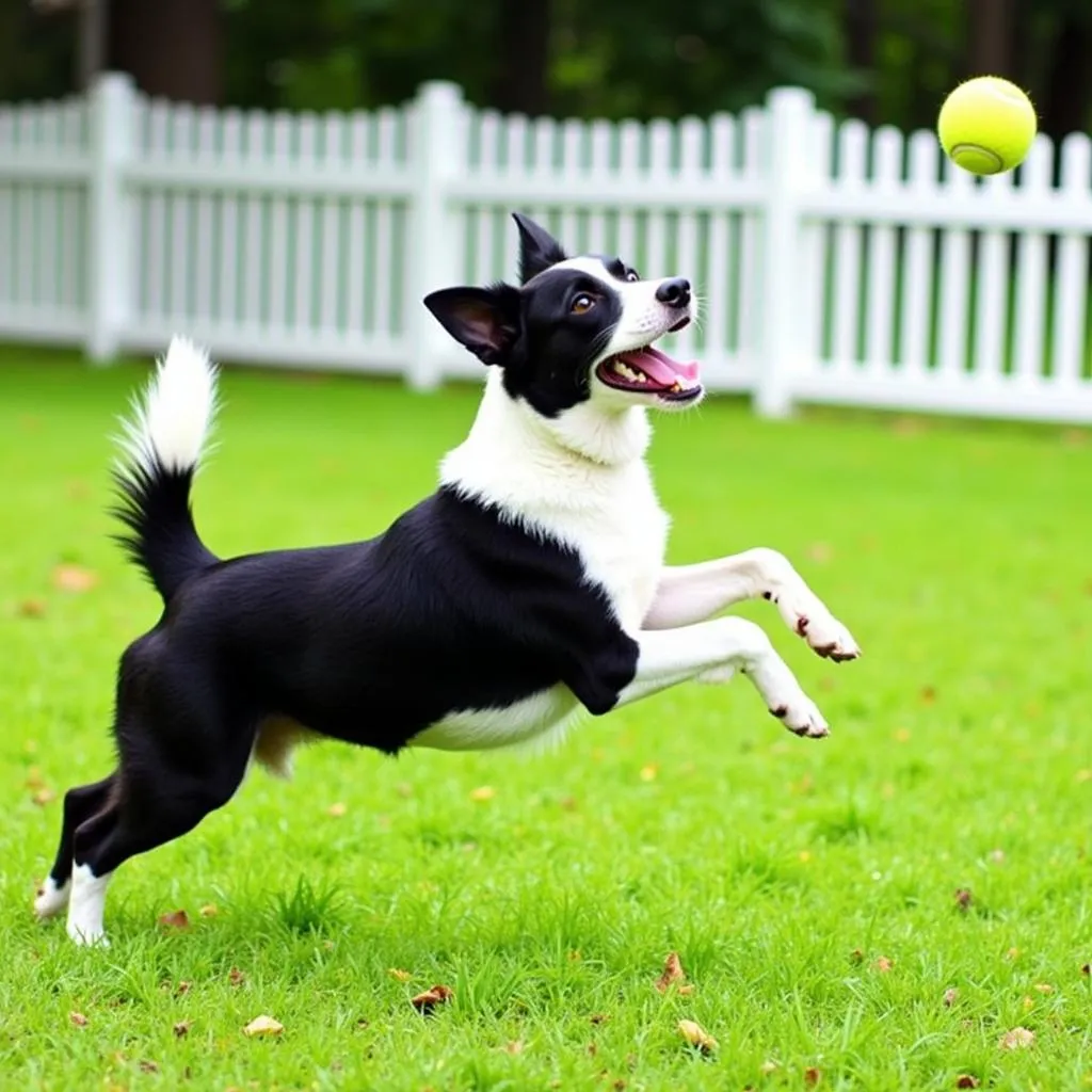 Dog Playing Fetch at Humane Society Southeast Texas