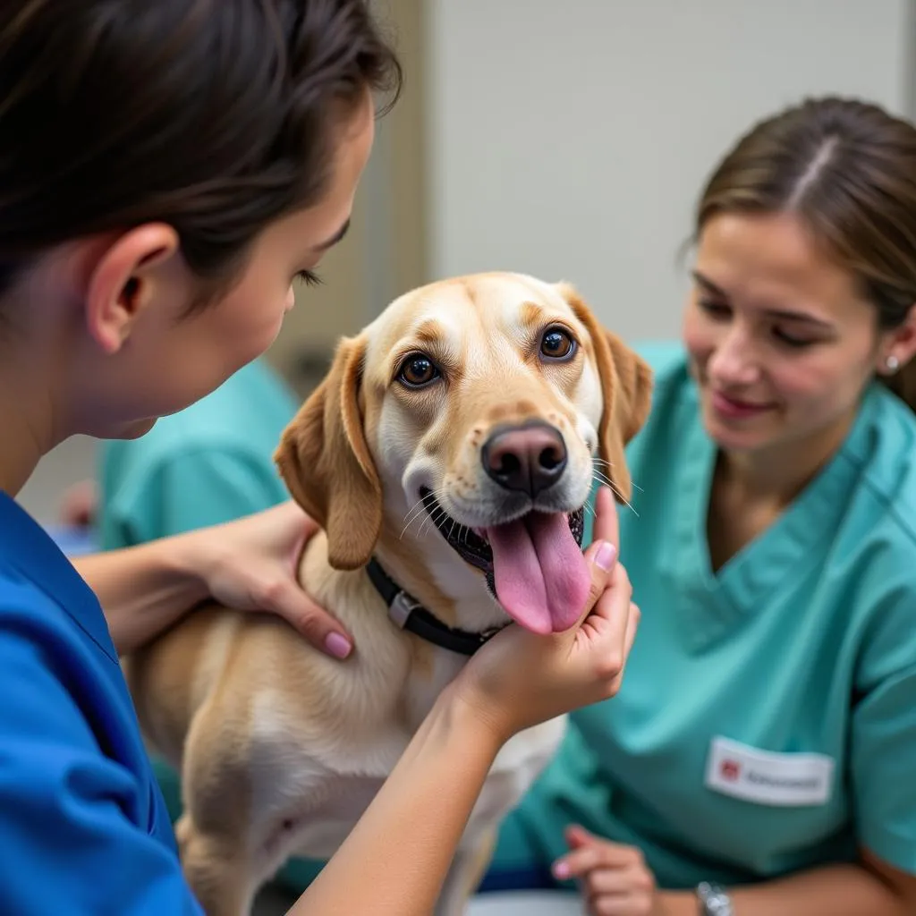 Dog Receiving Veterinary Care at Lakeshore Humane Society