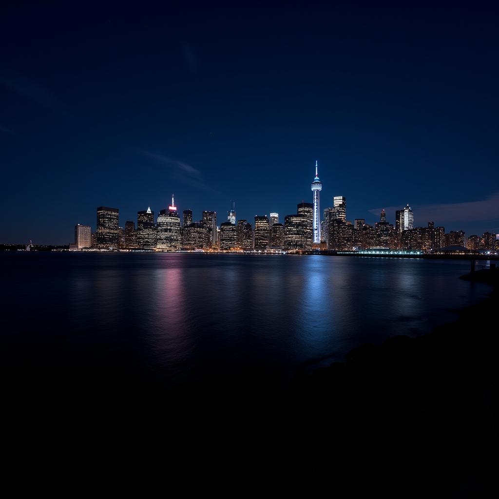 Droyer's Point Manhattan Skyline at Night