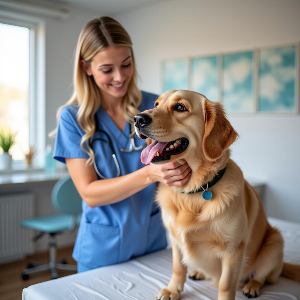 Veterinarian Examining a Dog at Dunn Humane Society