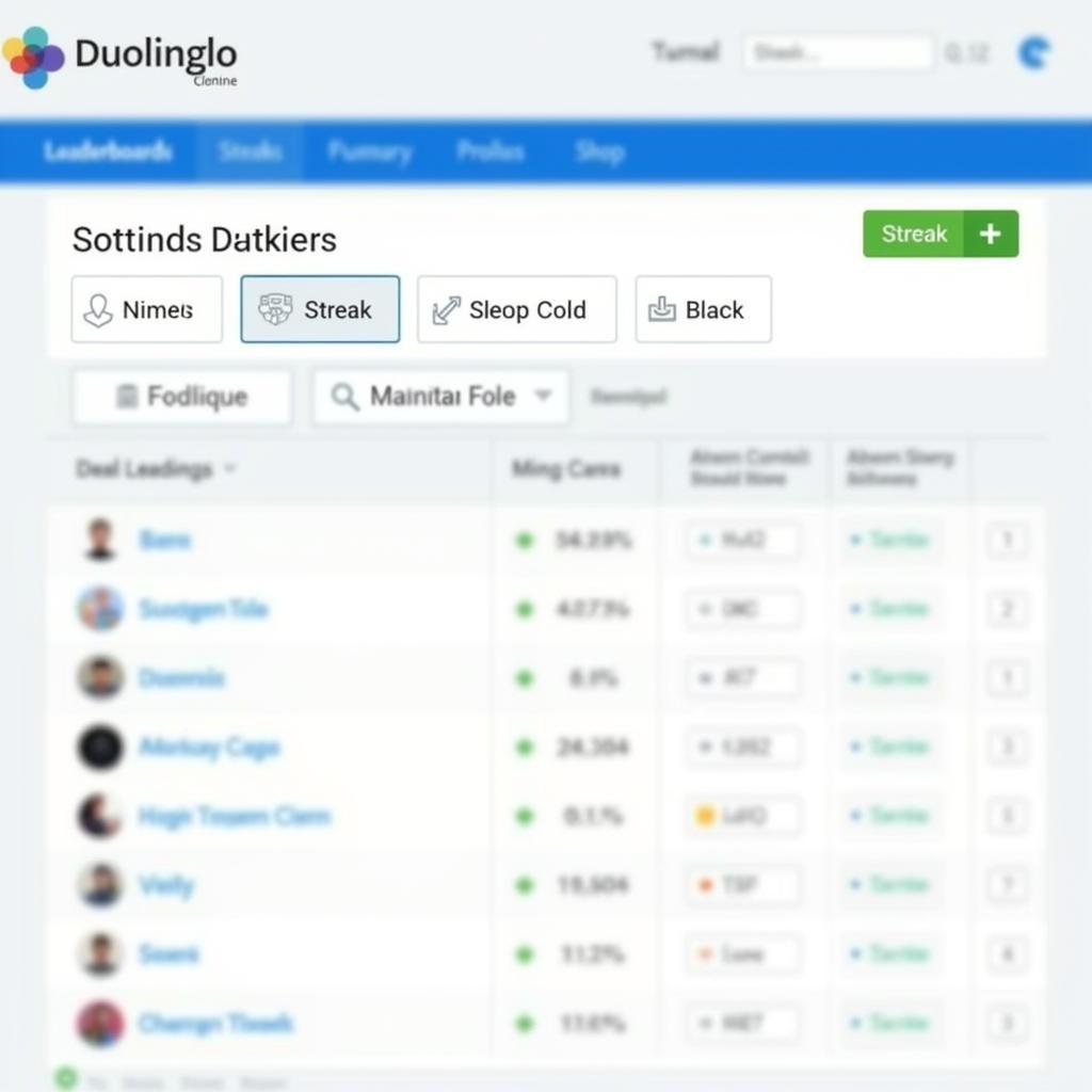 Duolingo leaderboard showing streaks