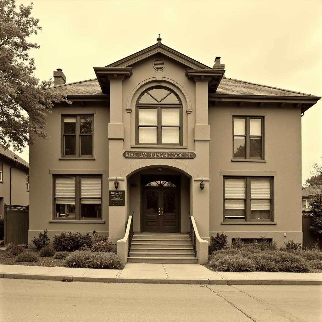 Historic photo of the East Bay Humane Society building in Berkeley