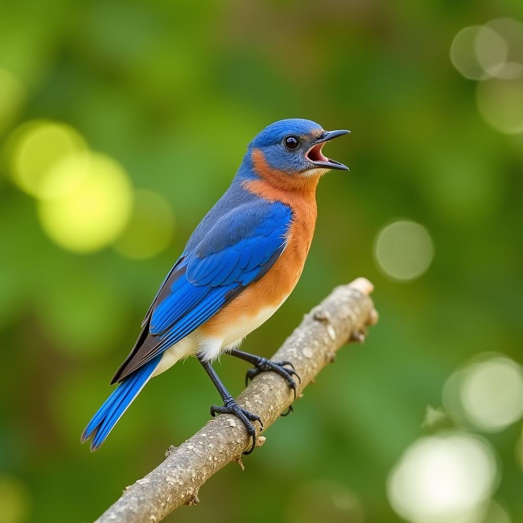 Eastern Bluebird perched on a tree branch