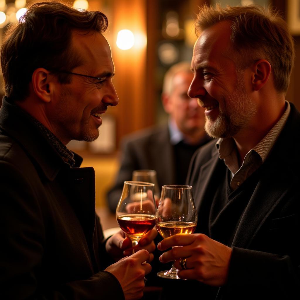 Edinburgh Whisky Society Members Discussing Whisky