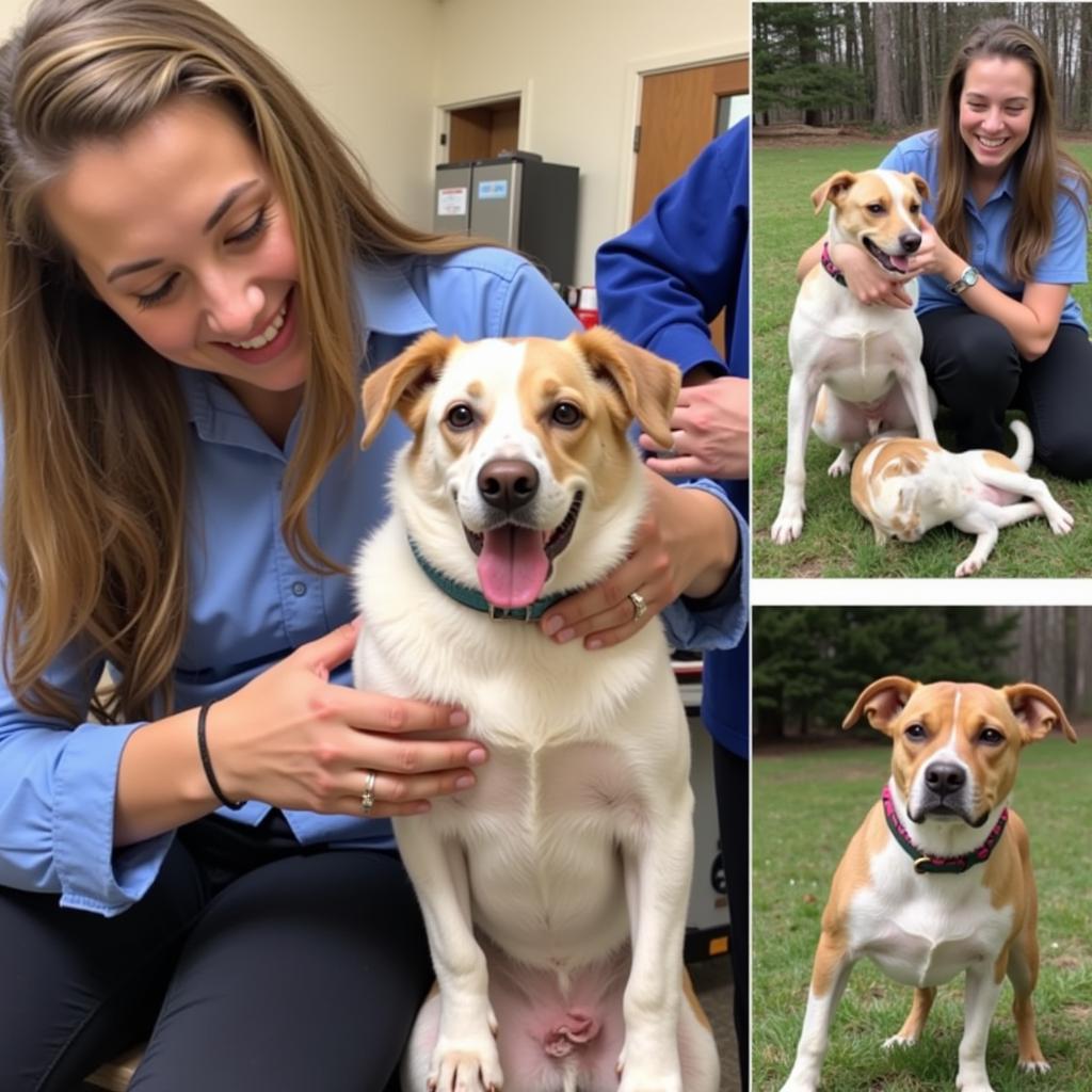 Animals receiving care at the shelter