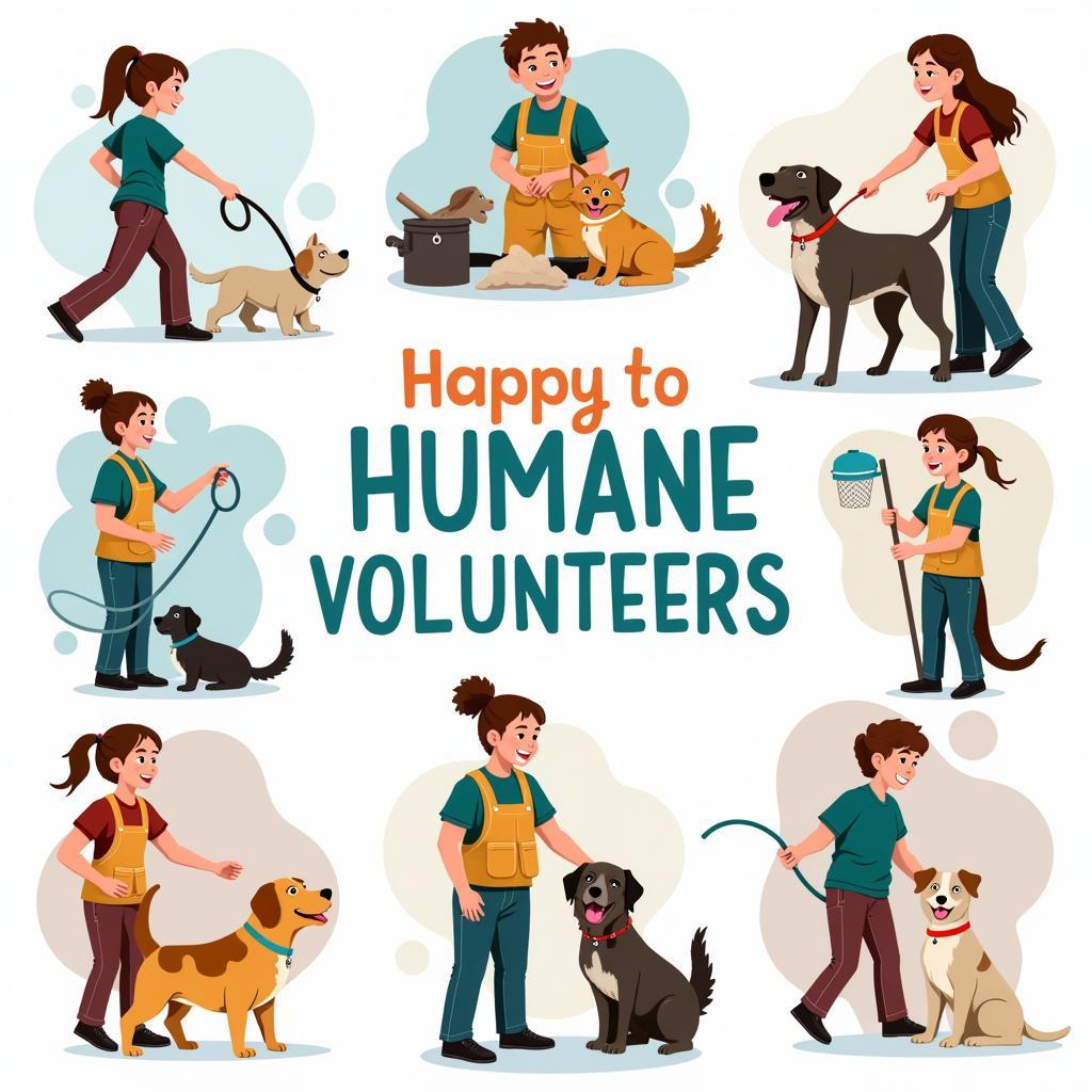 Volunteers supporting the animals