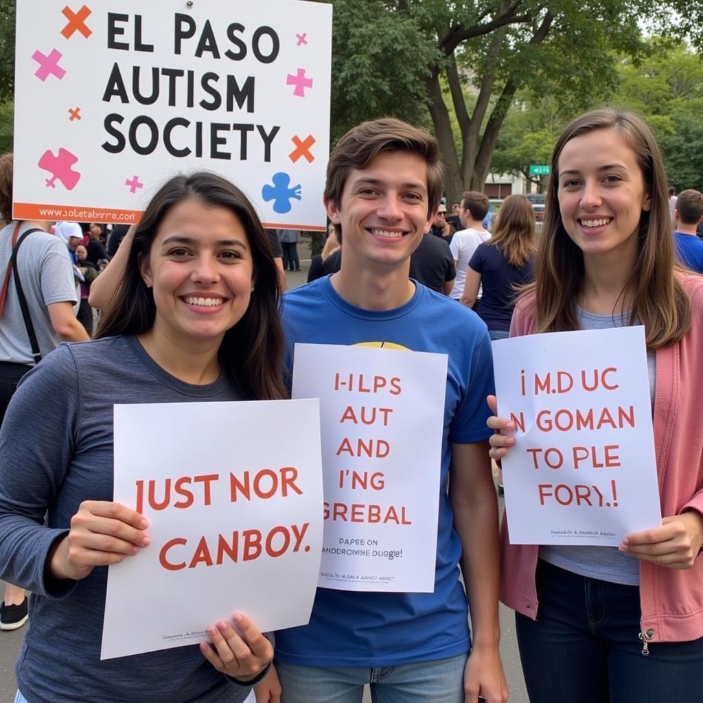 El Paso Autism Society members at an advocacy event