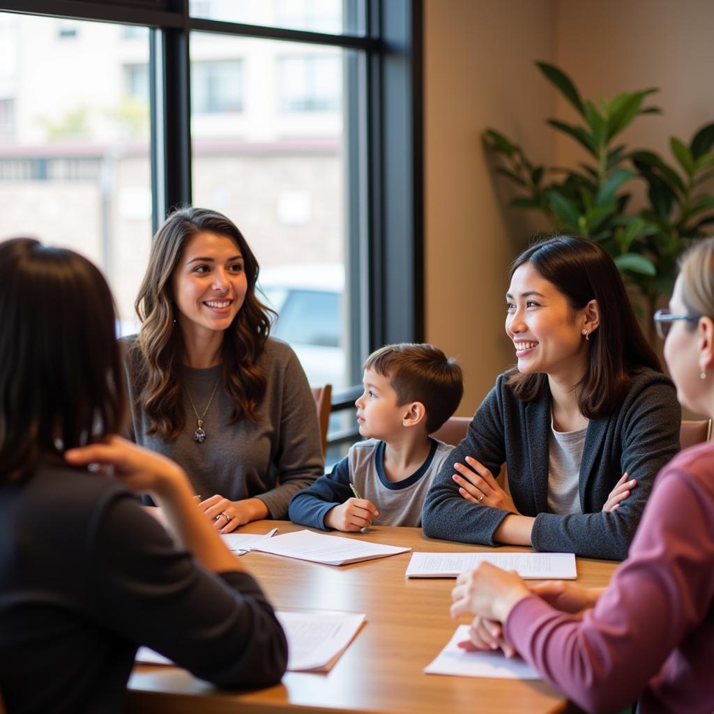 Families attending an El Paso Autism Society support group meeting