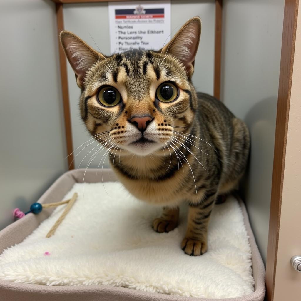 Cat awaiting adoption at the Elkhart Humane Society