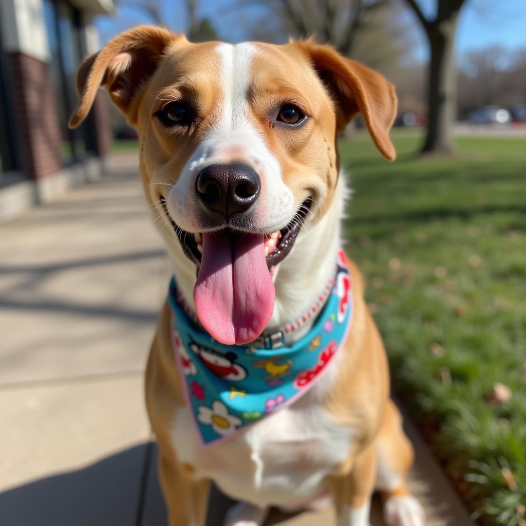 Smiling dog portrait at the Elmore County Humane Society