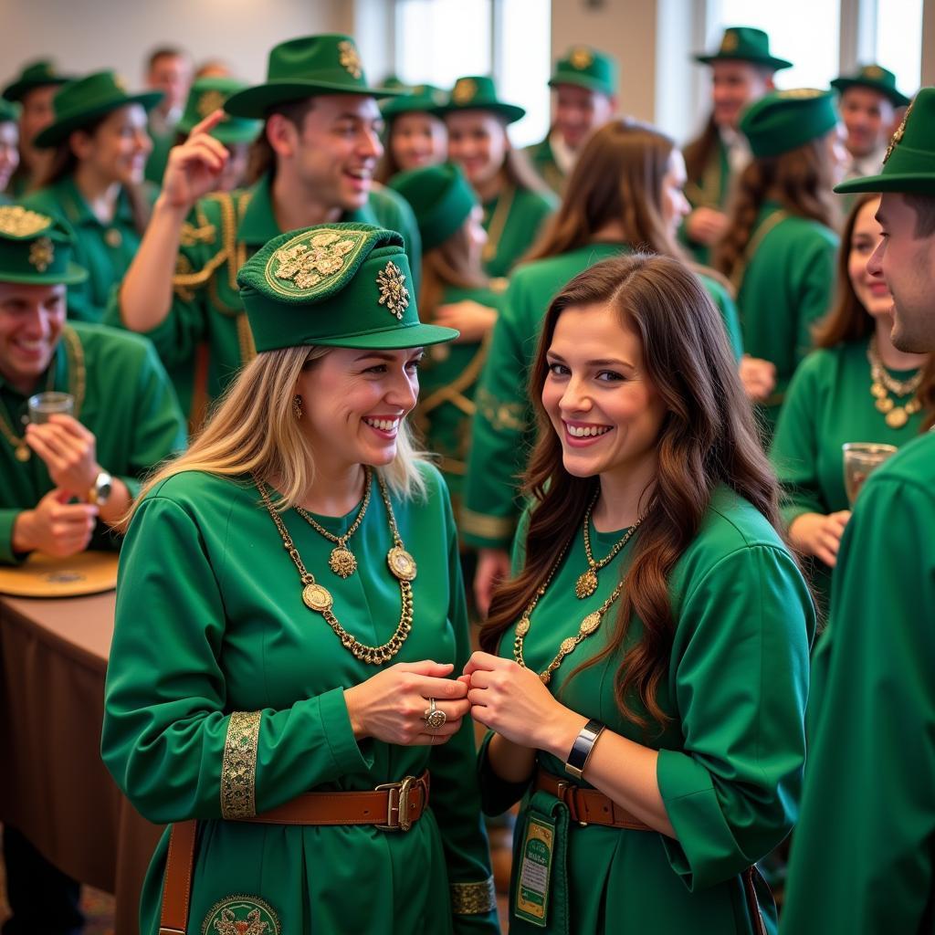 Members of the Emerald Society Chicago gather for a community event