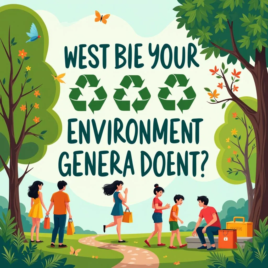 Poster promoting environmental awareness in a park