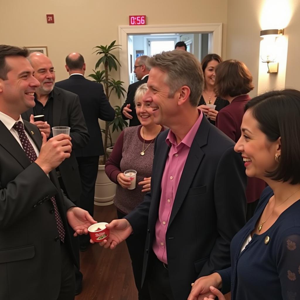 Members of the Fallbrook Music Society socializing and enjoying refreshments after a concert