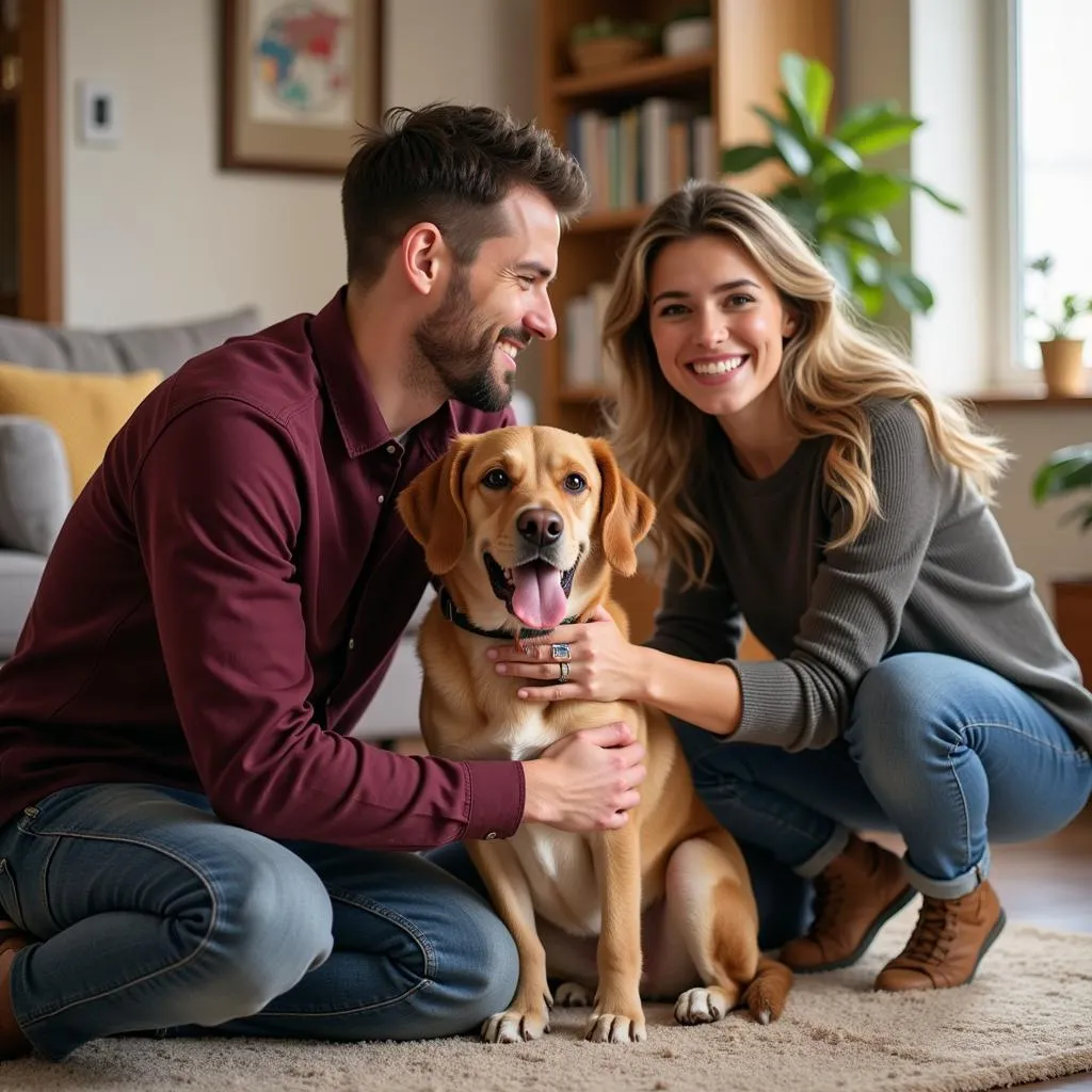 Family adopting a dog at Rice County Humane Society