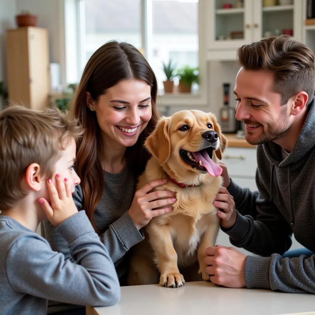 Family Meeting Adoptable Dog at Larne Humane Society