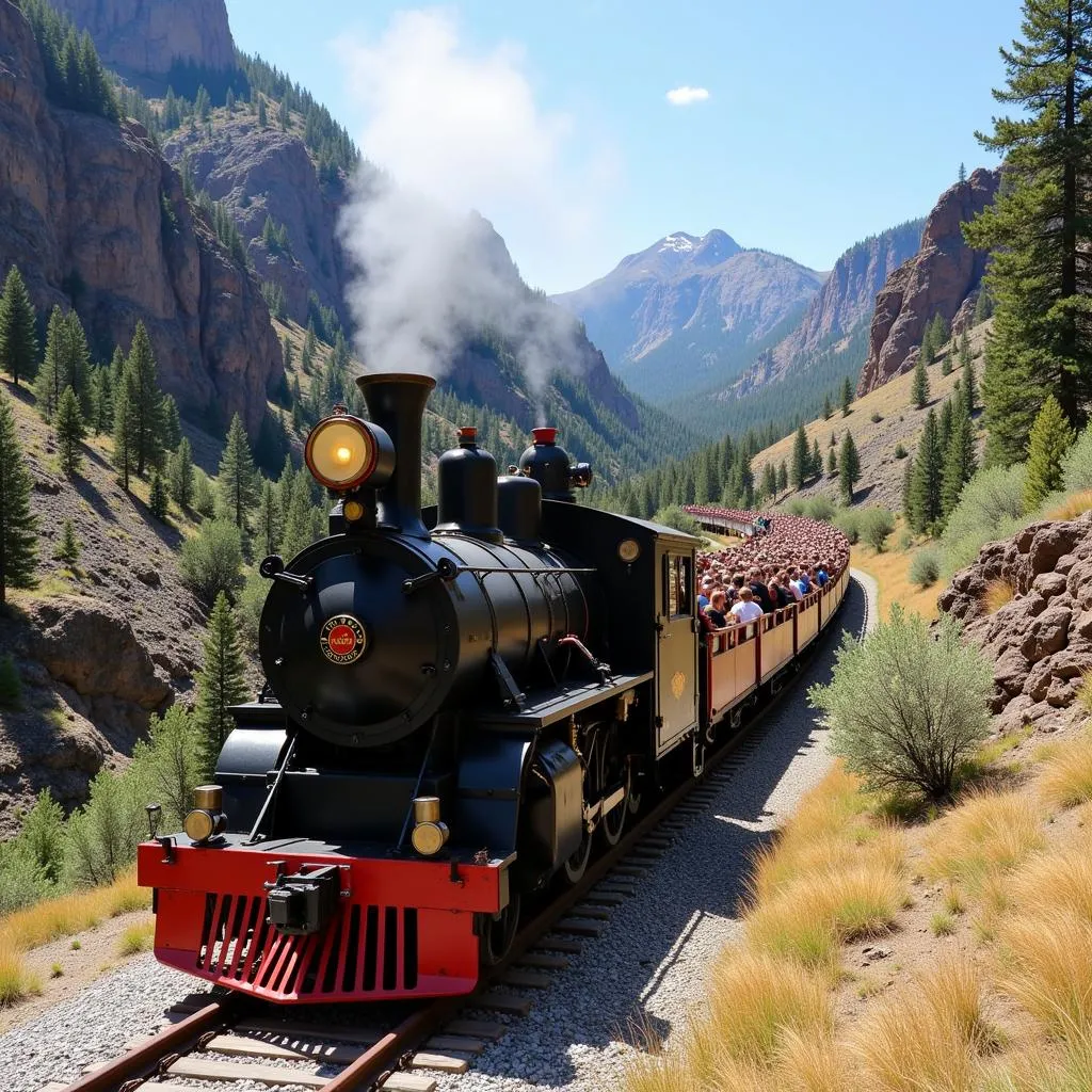 Passengers Enjoying a Scenic Train Ride with the Feather River Rail Society